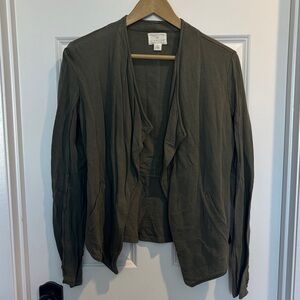 Caslon Olive Green Women's Knit Jacket